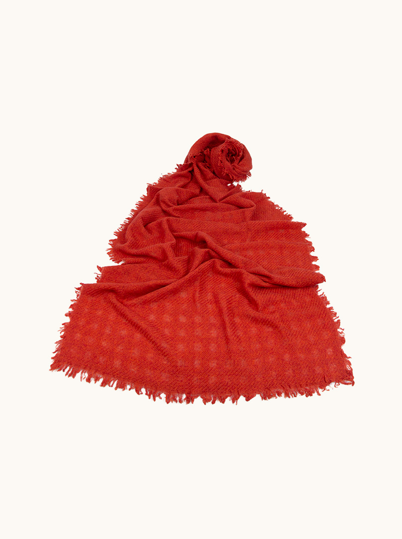 Ecru cashmere scarf with contrasting trim - luxurious lightness and minimalism PREMIUM image 1