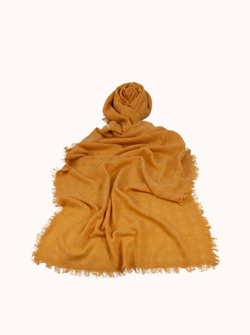Ecru cashmere scarf with contrasting trim - luxurious lightness and minimalism PREMIUM image 1