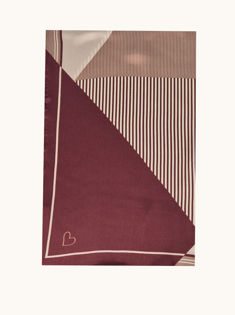 Large blue silk scarf with birds, 55x175 cm image 2