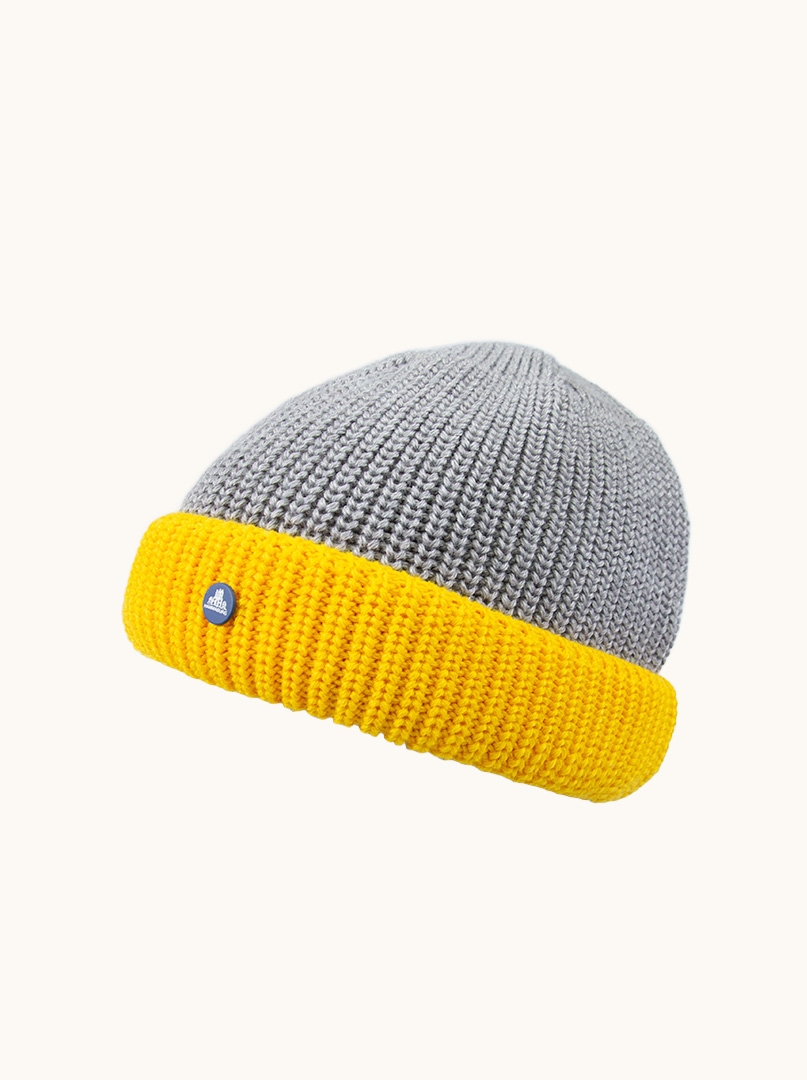 Warm grey docker cap with yellow turn-up Hammburg image 2