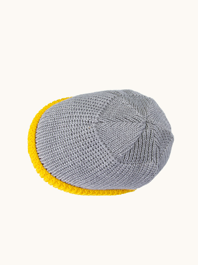 Warm grey docker cap with yellow turn-up Hammburg image 3