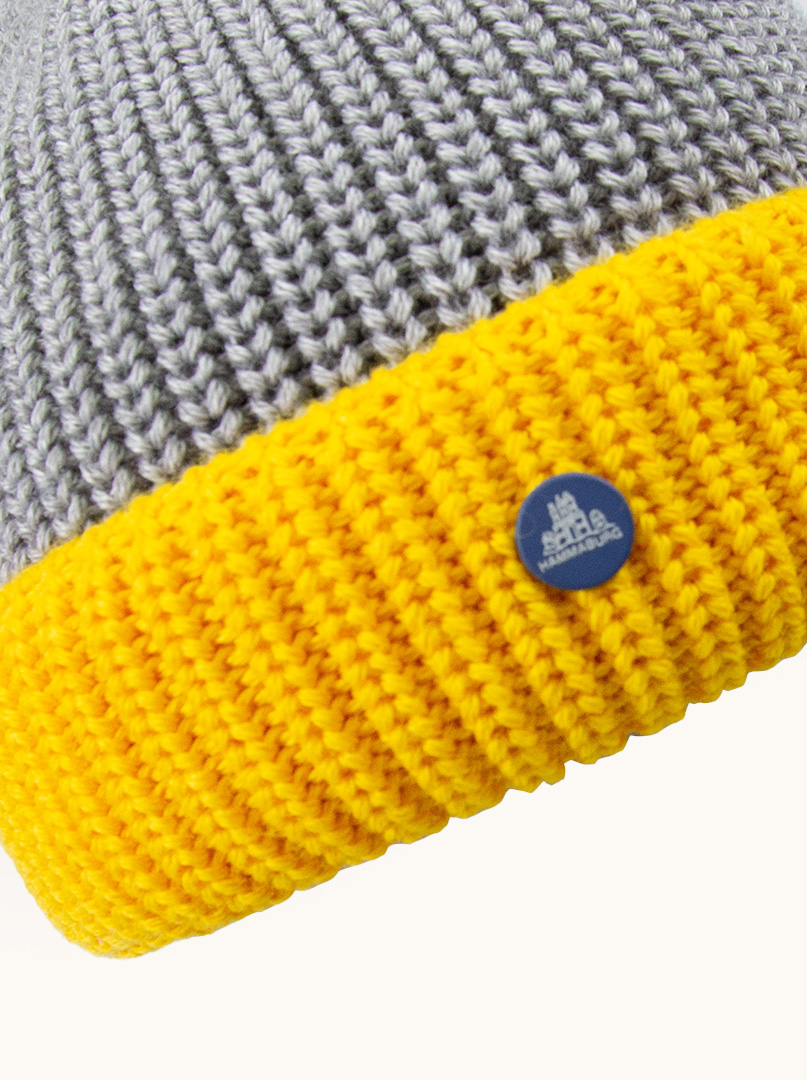 Warm grey docker cap with yellow turn-up Hammburg image 4