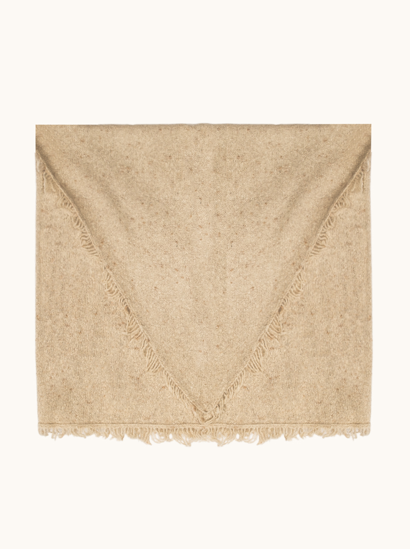 Wool shawl with tassels SABBIA PREMIUM wool 100%. image 3