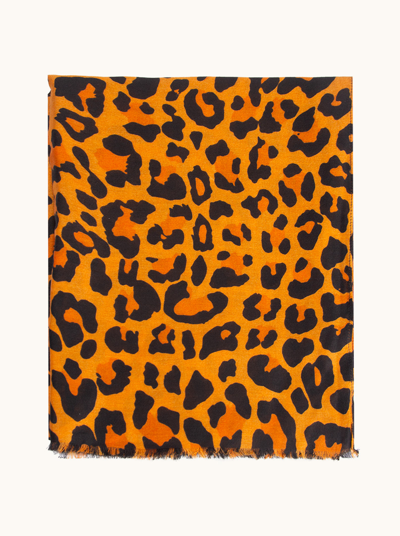 Scarf 100% viscose in leopard print 90 cm x 180 cm image 2