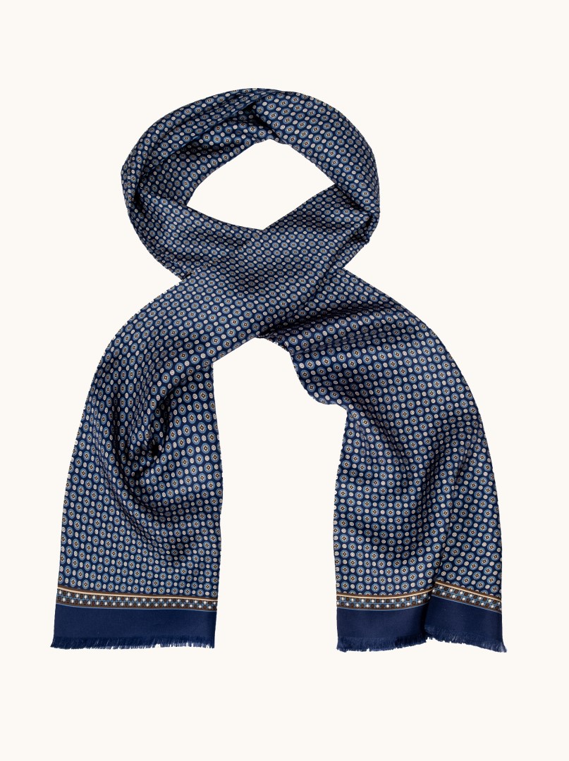 Exclusive men's scarf with geometric patterns, 25 cm x 160 cm image 1