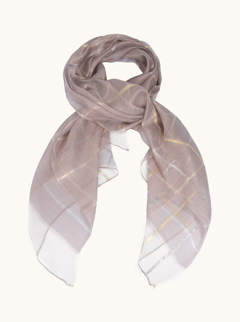 Evening scarf made of silk with shiny stripes image 1