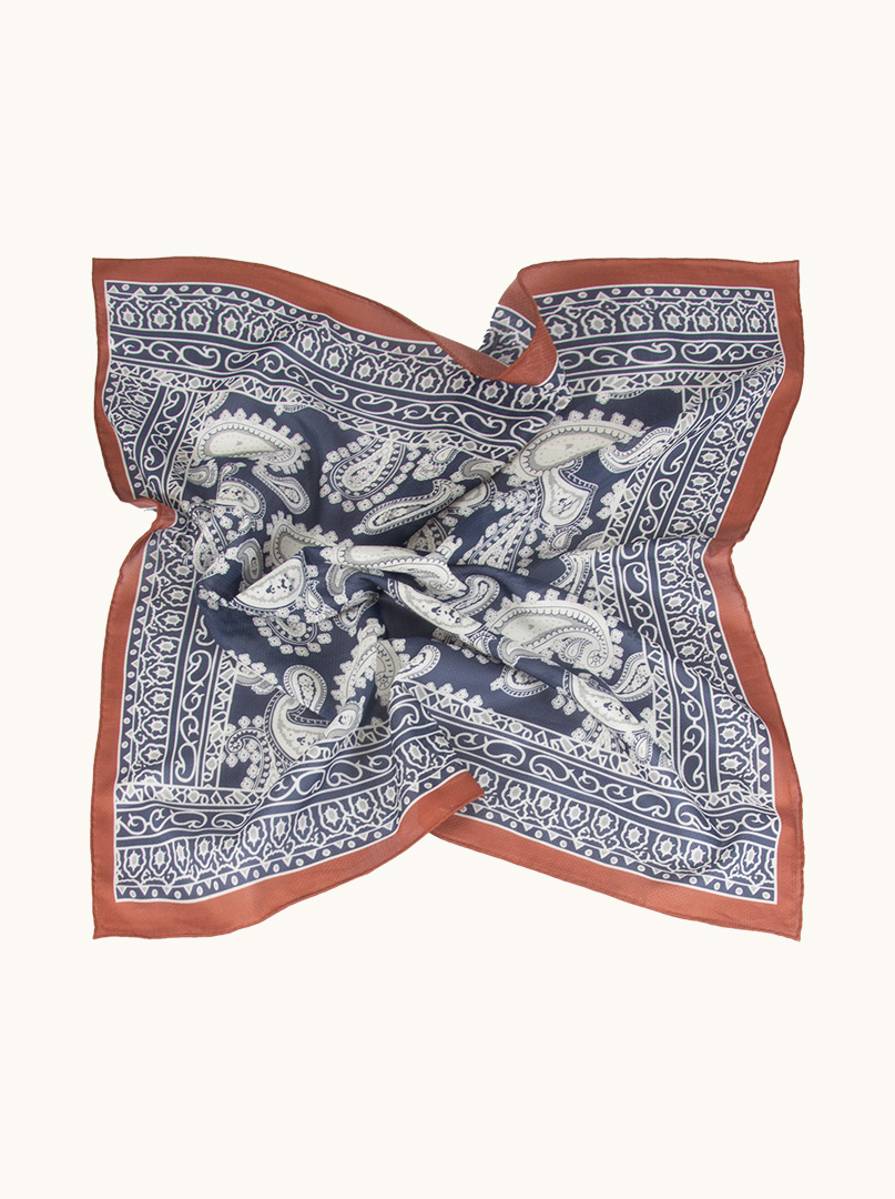 Mulberry silk scarf with cotton in mosaic 65cm x 65cm image 3