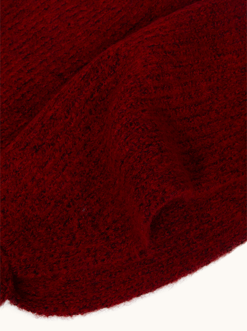 Beanie with binding 100% wool red image 4