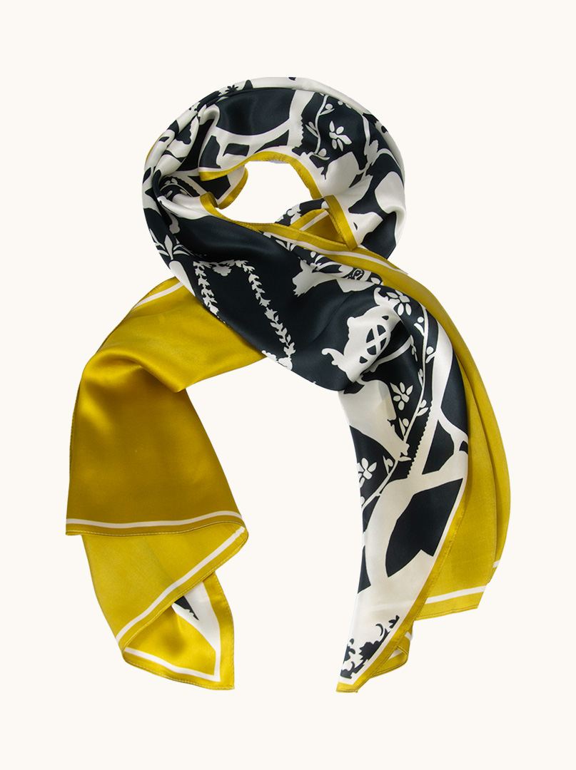 Gold-tone silk scarf 55 cm x 170 cm image 1