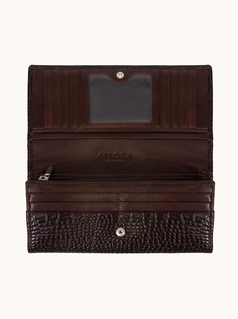 Large brown cowhide leather Allora wallet - Allora image 3