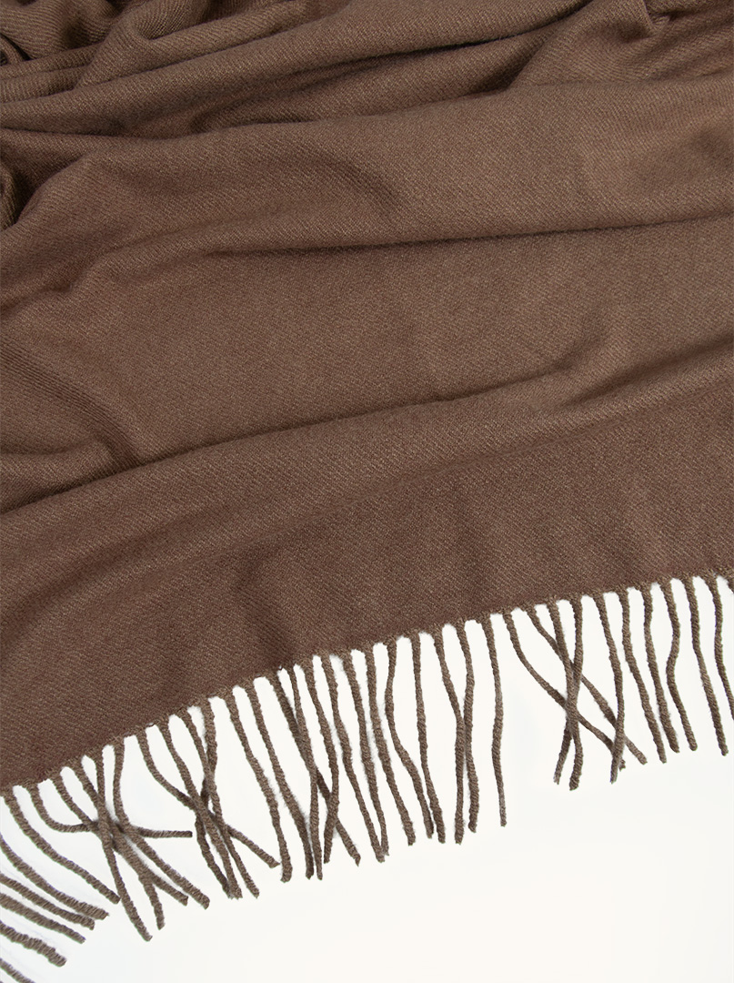 Beige scarf with tassels 70 cm x 180 cm 20% wool 30% viscose 50% polyester image 4