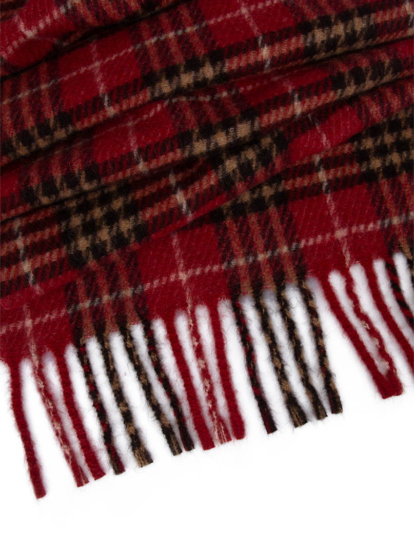 Red checkered scarf 40 cm x 180 cm PREMIUM image 4