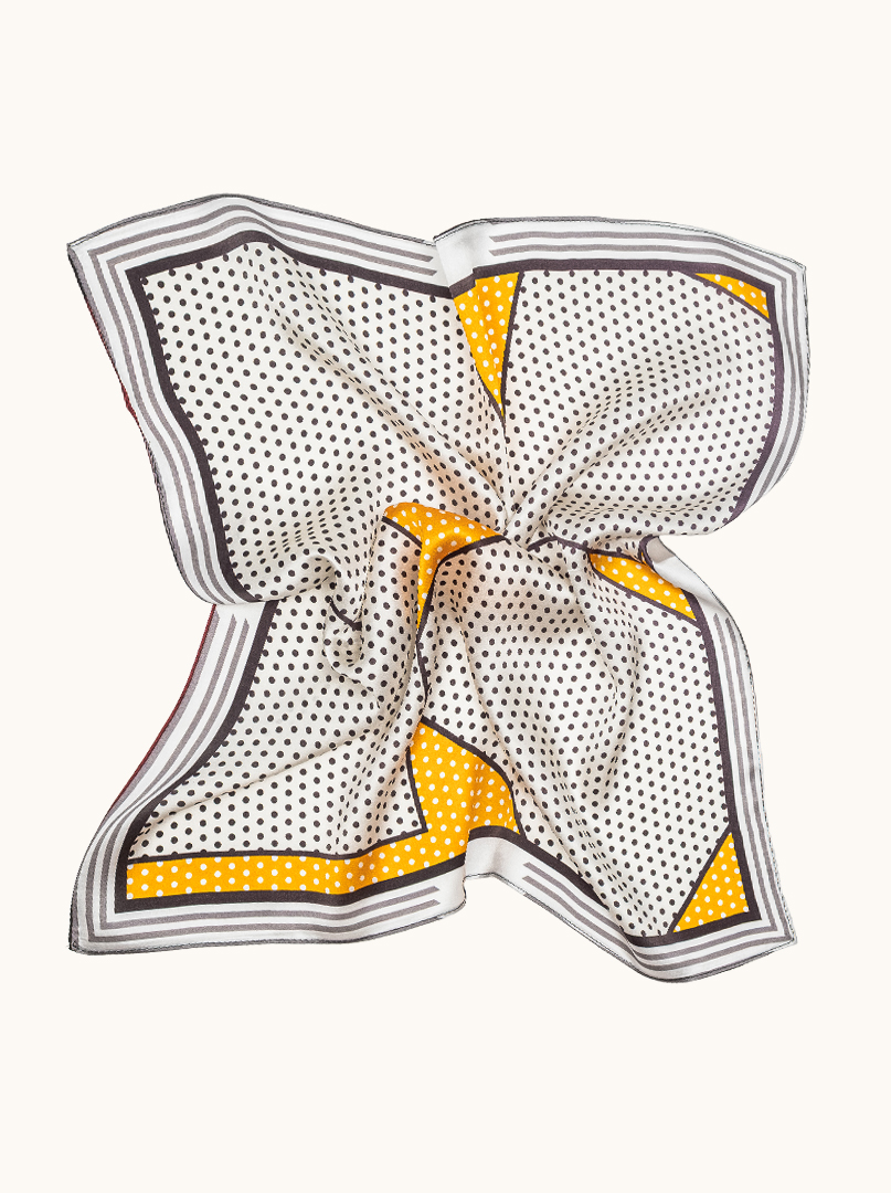 Small geometric dotted silk scarf 53cm x53cm image 3