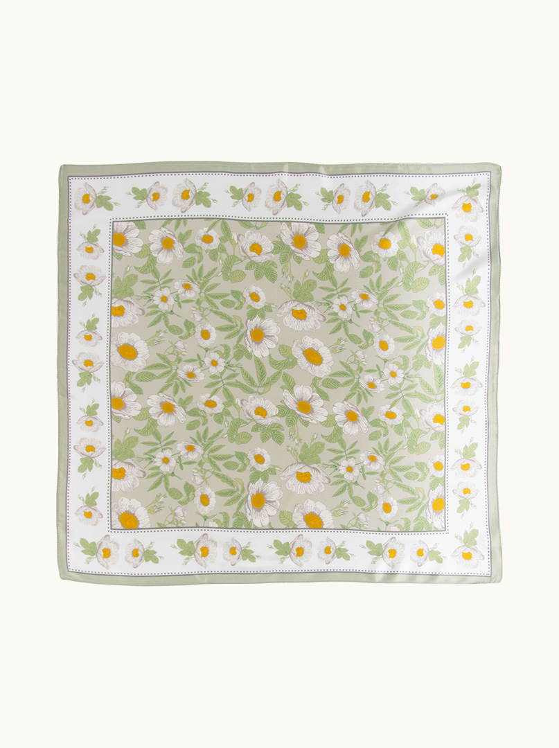 Silk scarf Meadow of Whispers 68cm x 68cm image 2