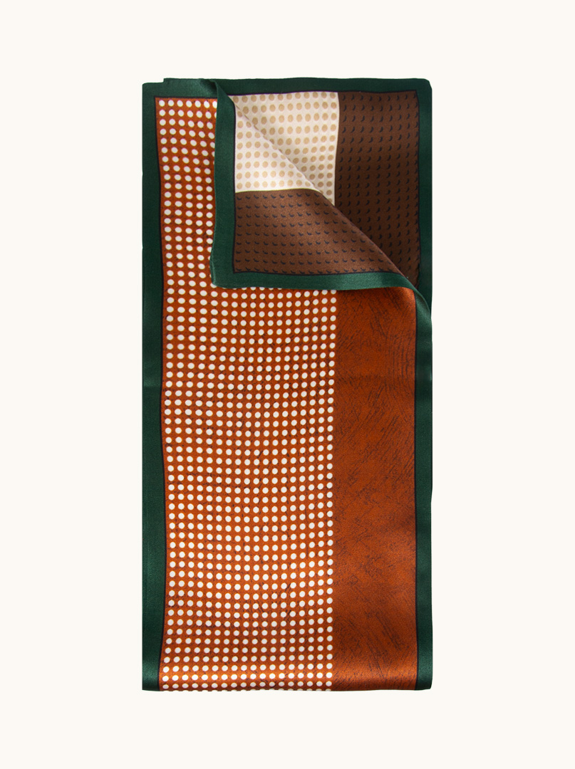 Two-sided dotted silk scarf 15cm x 145cm image 2