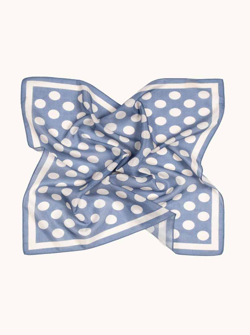 Small cotton neckerchief with mulberry silk beige beige 53cm x53cm image 3