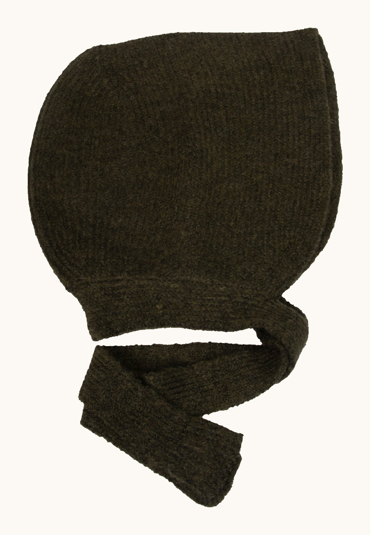 Beanie with binding 100% wool black with animal motif image 3