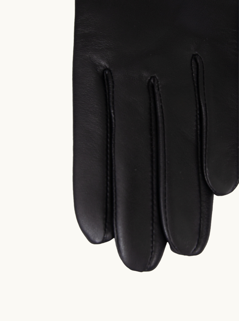 Black leather gloves with decorative chain PREMIUM image 2