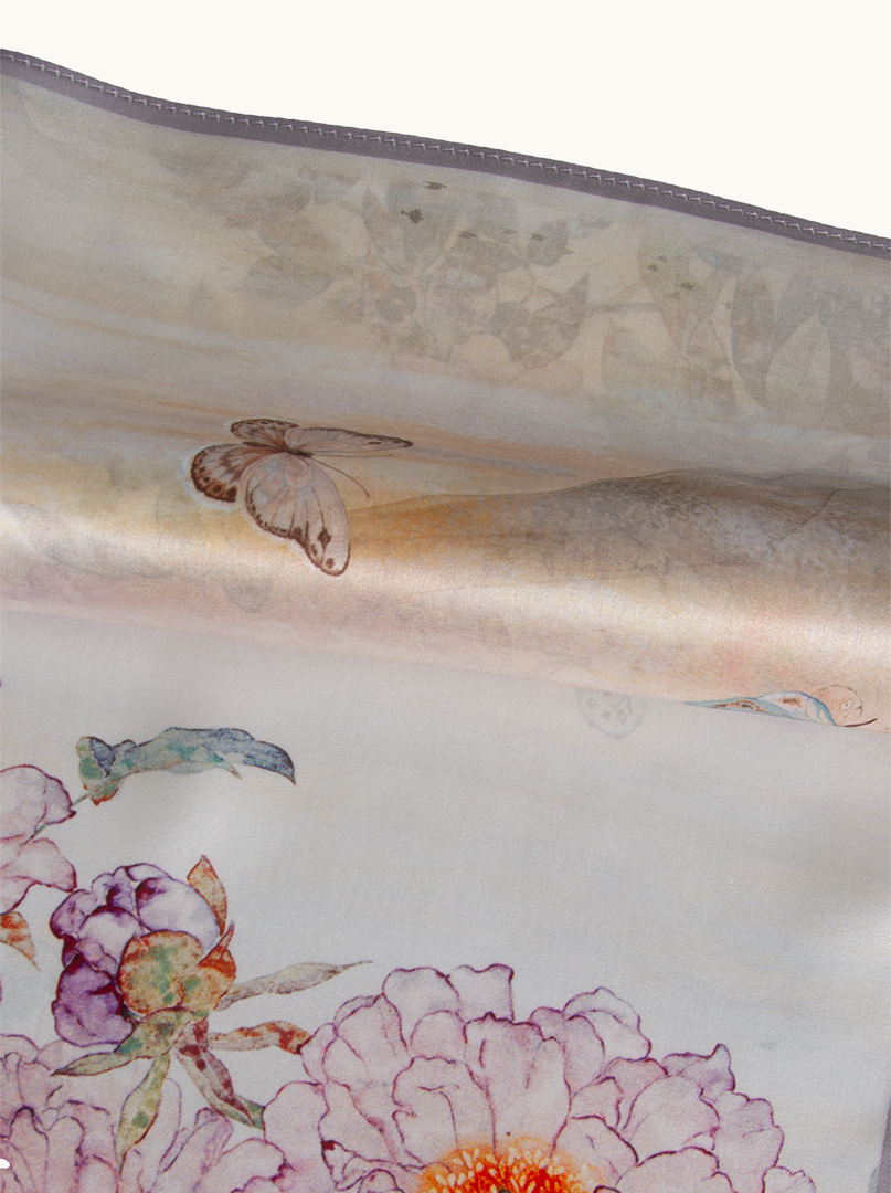 Small women's floral silk scarf 53cm x 53cm image 4