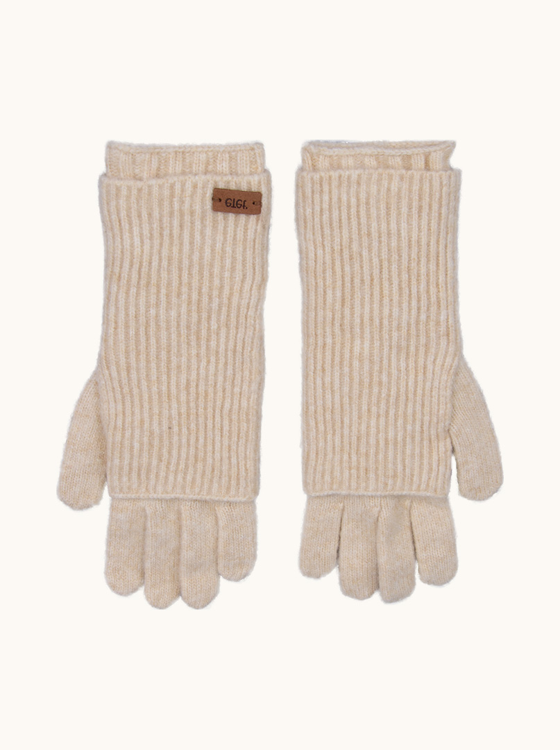 Wool gloves in beige color image 1