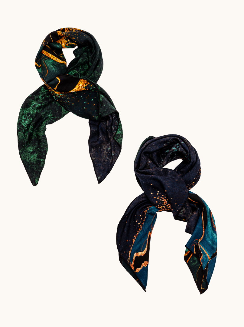 Wool and silk double sided shawl Touch of Luxury 105cm x105cm image 1
