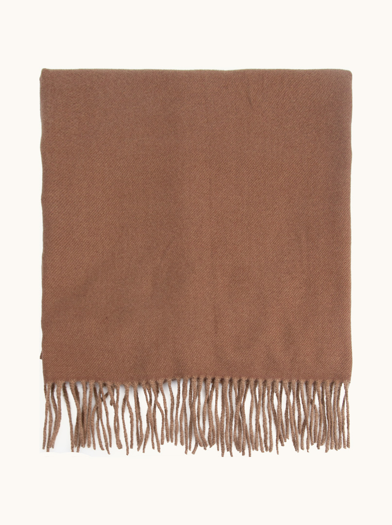 Beige scarf with tassels 70 cm x 180 cm 20% wool 30% viscose 50% polyester image 1