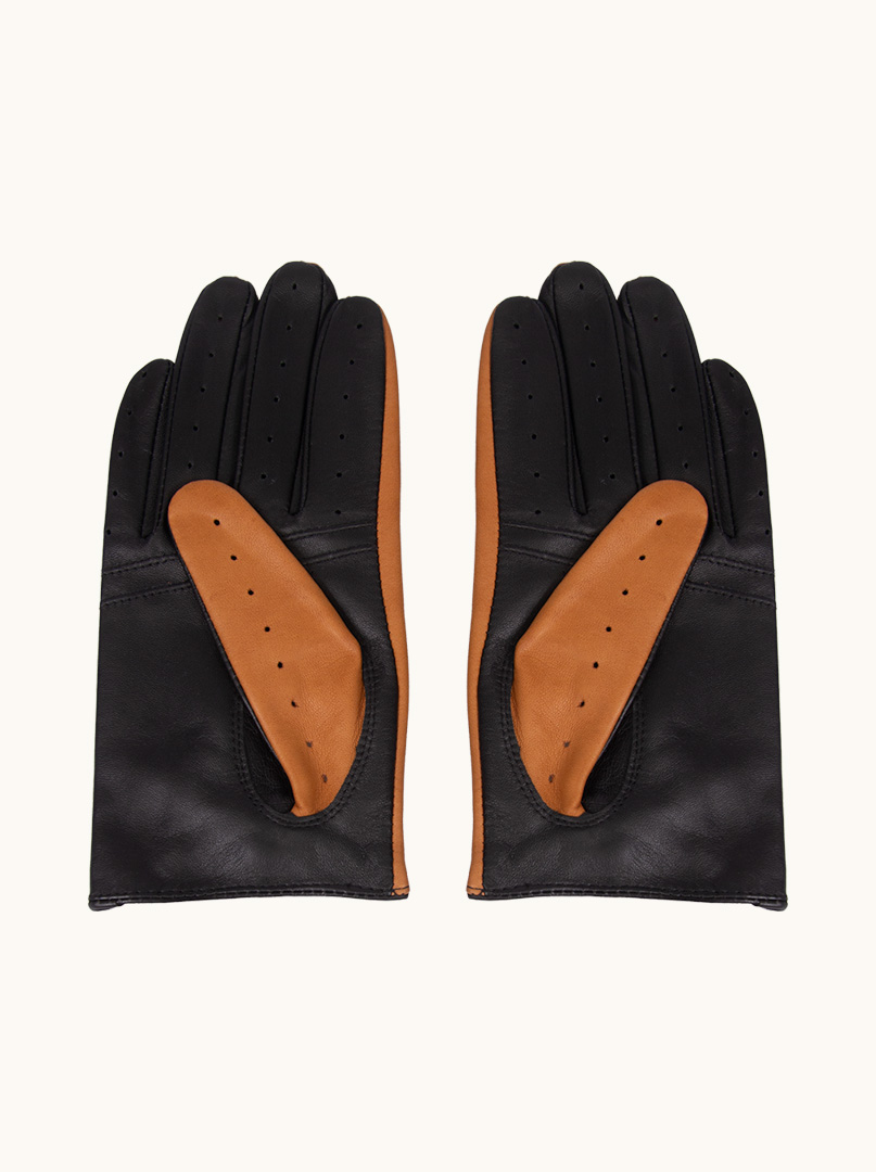 Brown leather gloves with PREMIUM clasp image 3