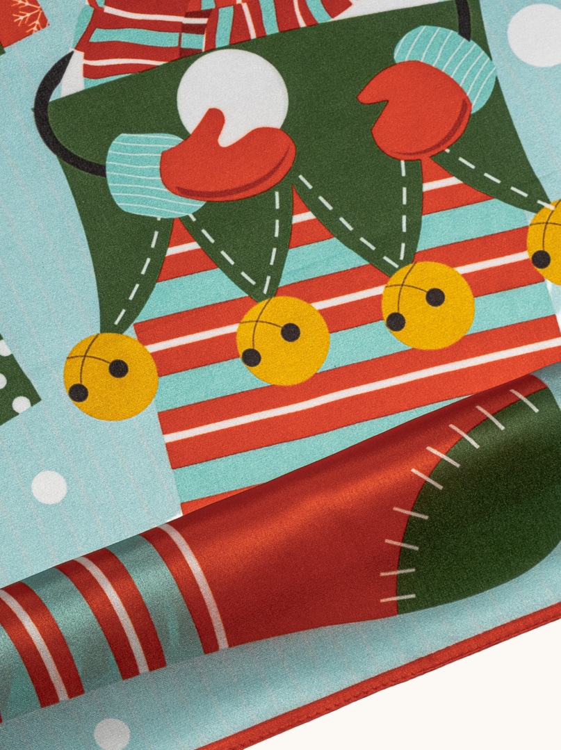 Small women's silk scarf with herringbone pattern, 53 cm x 53 cm image 4