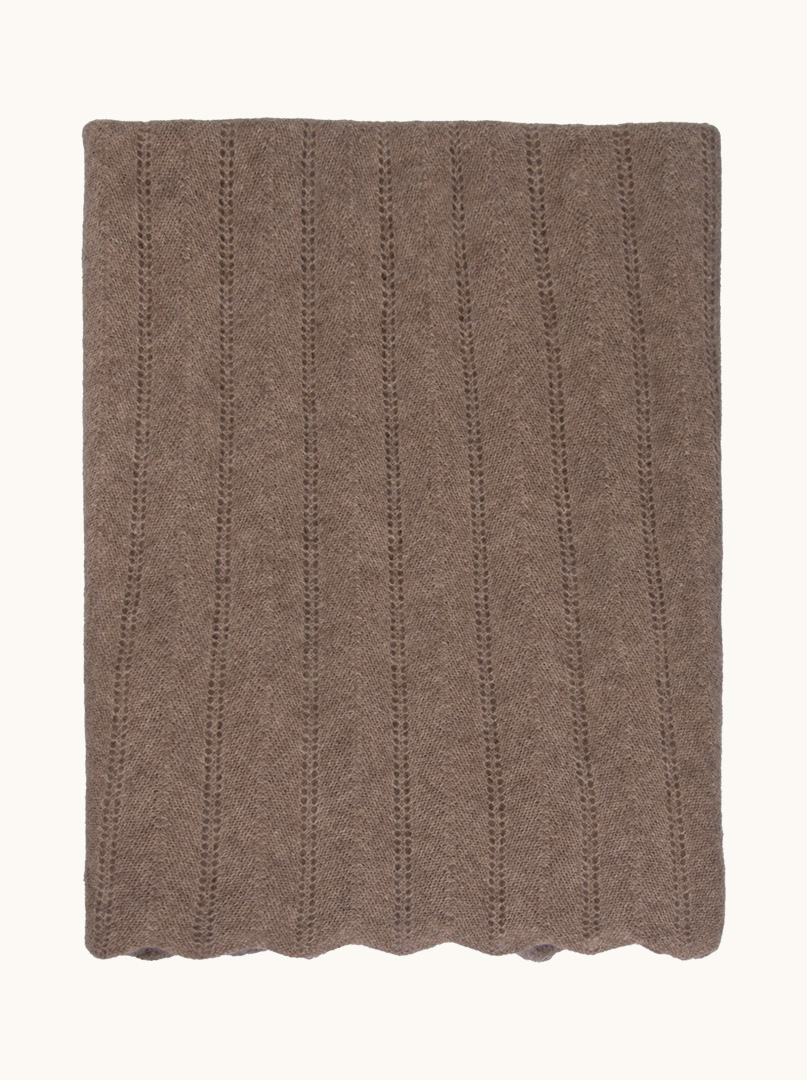 Exclusive mink-colored cashmere shawl 60 cm x 220 cm PREMIUM image 4