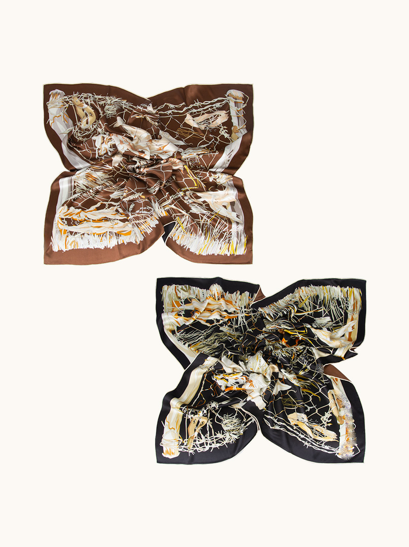 Exclusive double-sided silk scarf 110cm x 110cm PREMIUM image 3