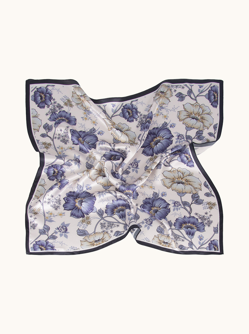 Botanical peace silk scarf 65cm x 65cm image 2