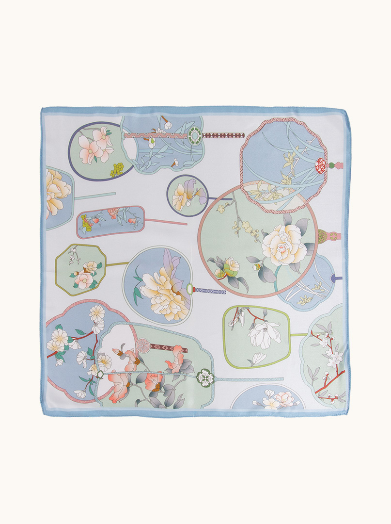 Blue silk gavroshka 53 cm x 53 cm image 2