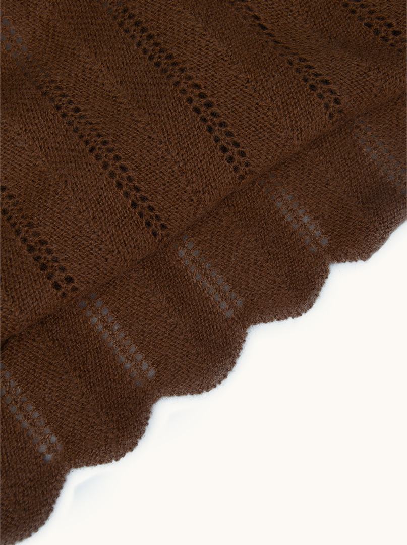 Exclusive cashmere brown shawl 60 cm x 220 cm PREMIUM image 4