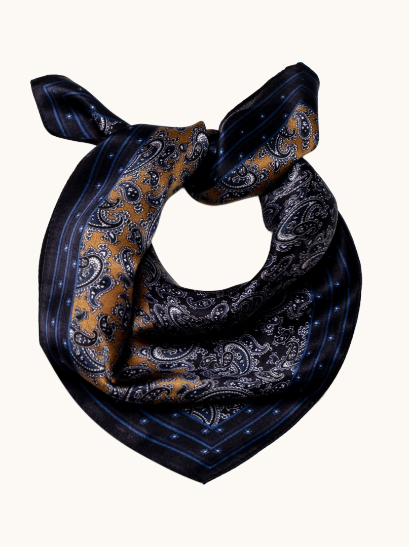 Small silk women's paisley scarf, 53 cm x 53 cm image 1