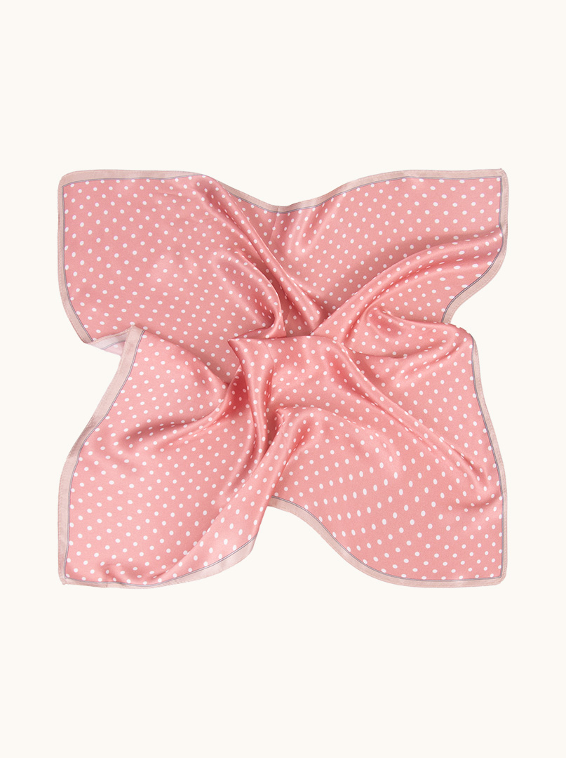 Small silk gavroche scarf in fine dots 53x53 cm image 2