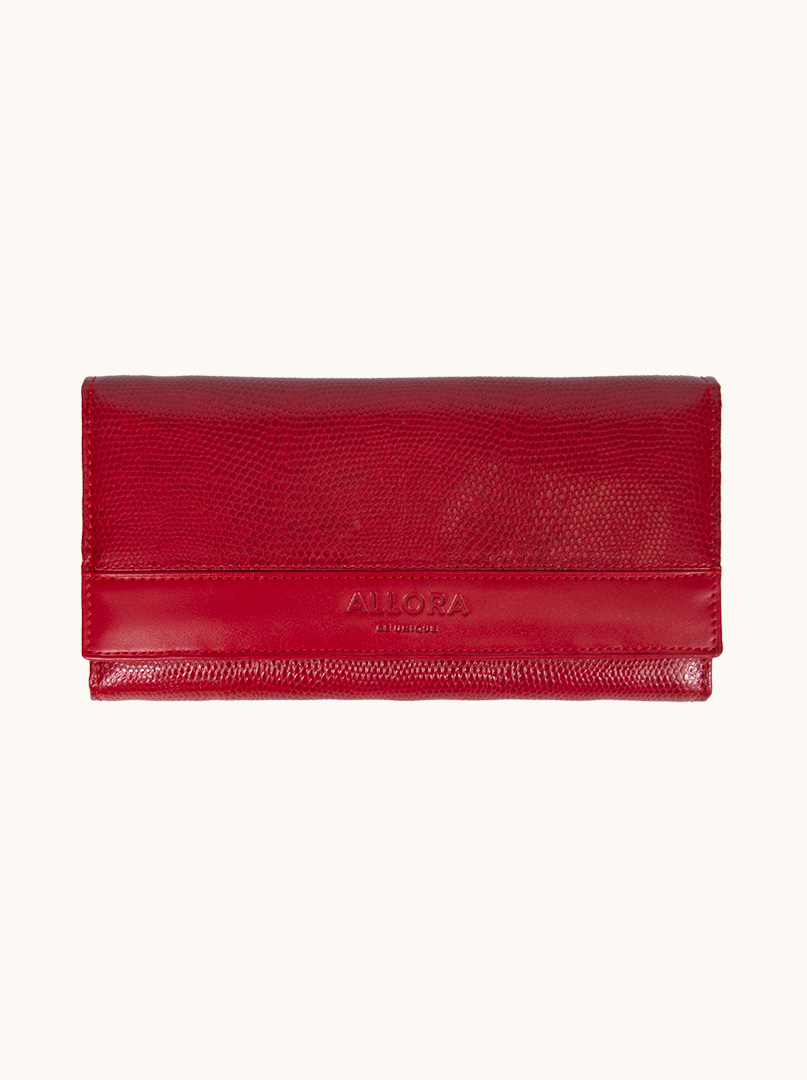 Large red Allora cowhide leather wallet - Allora image 2