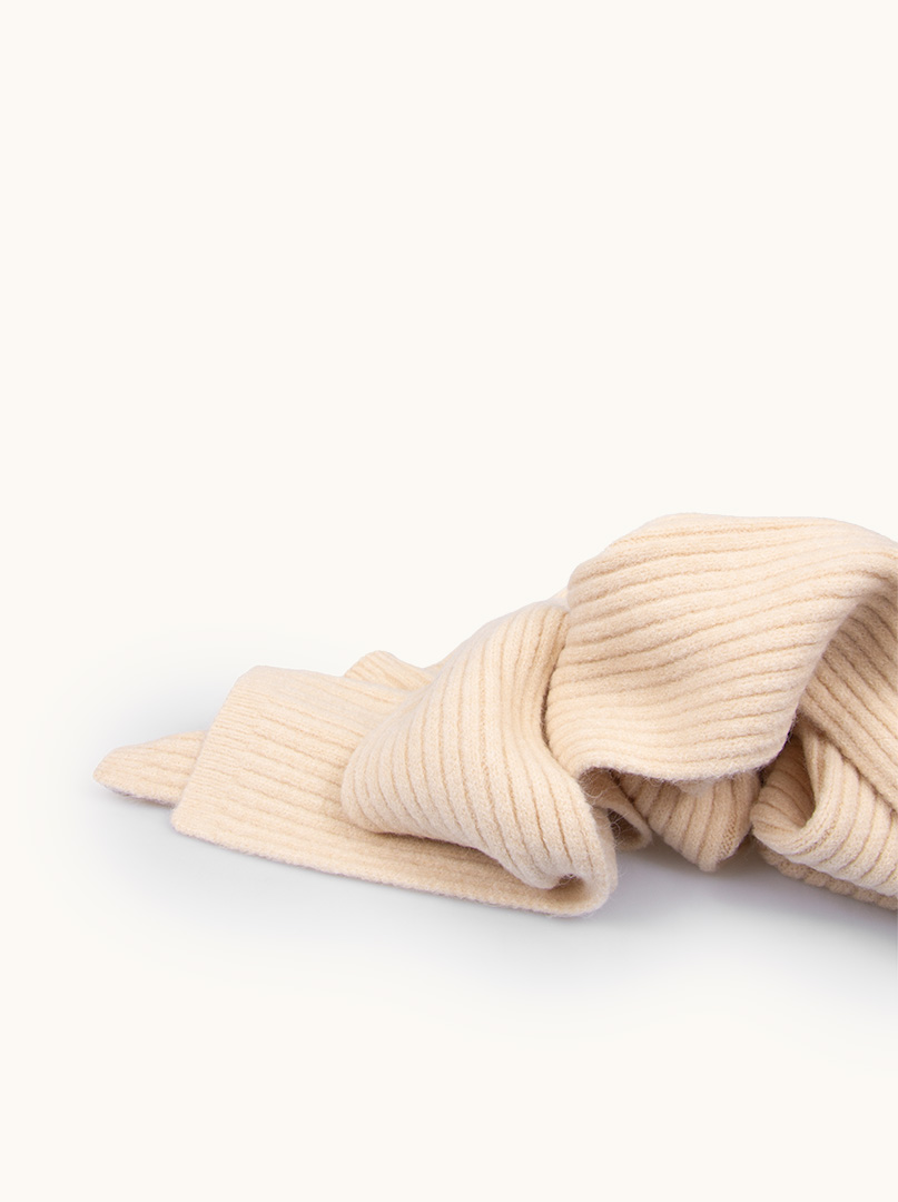 Ecru  striped scarf 35 cm x 200 cm image 2