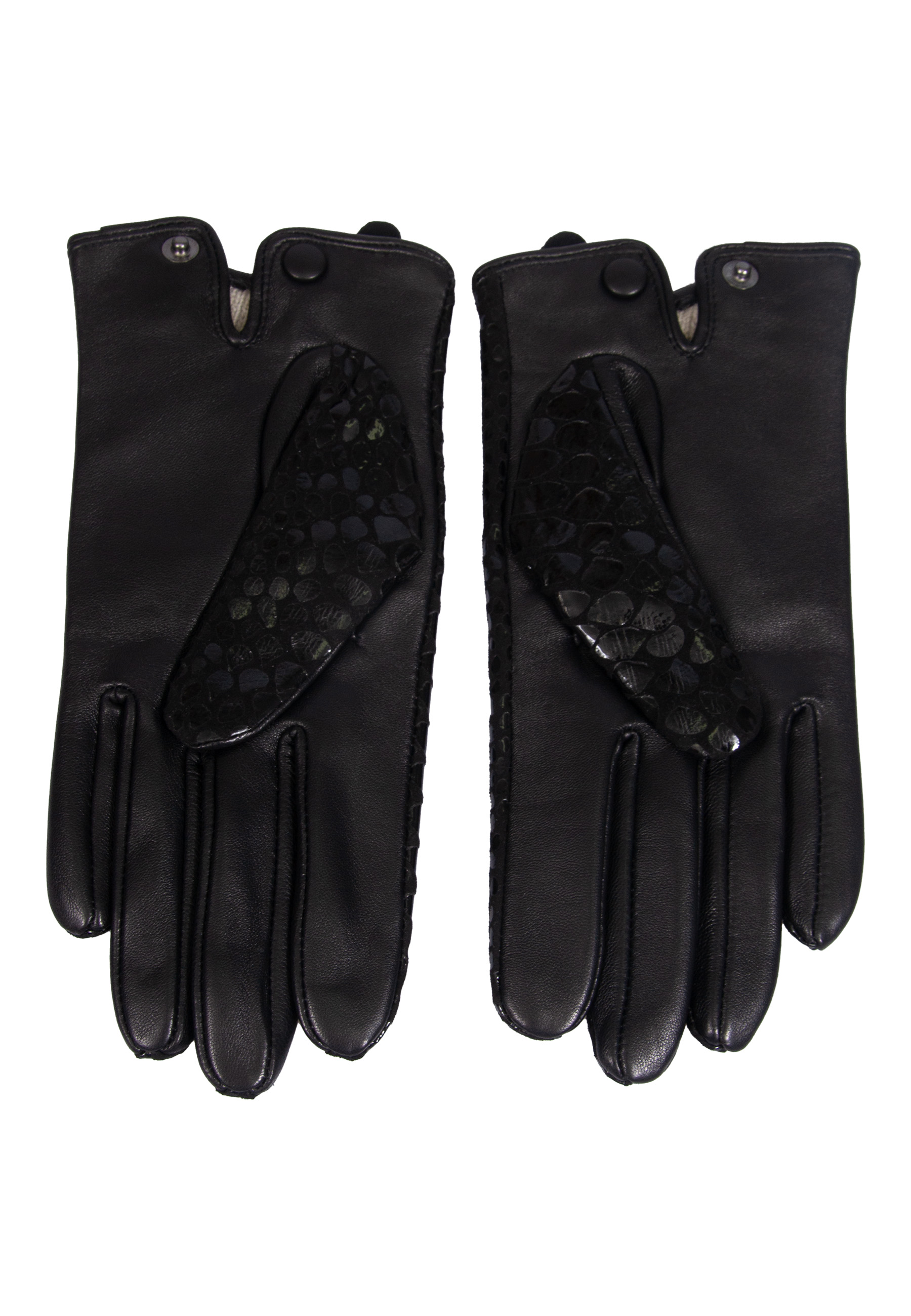 Black elegant gloves with decorative zipper image 2