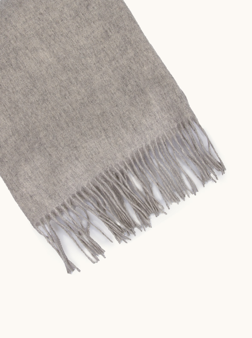 Scarf 100% wool gray with tassels 70 cm x 185 cm image 4