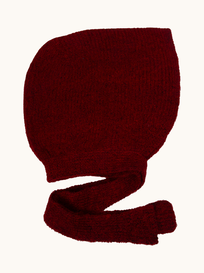 Beanie with binding 100% wool red image 3