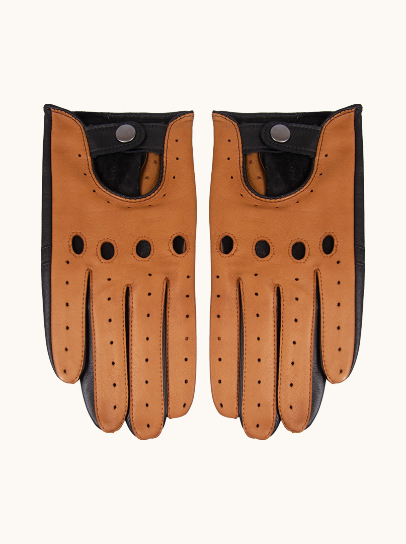 Brown leather gloves with PREMIUM clasp image 2