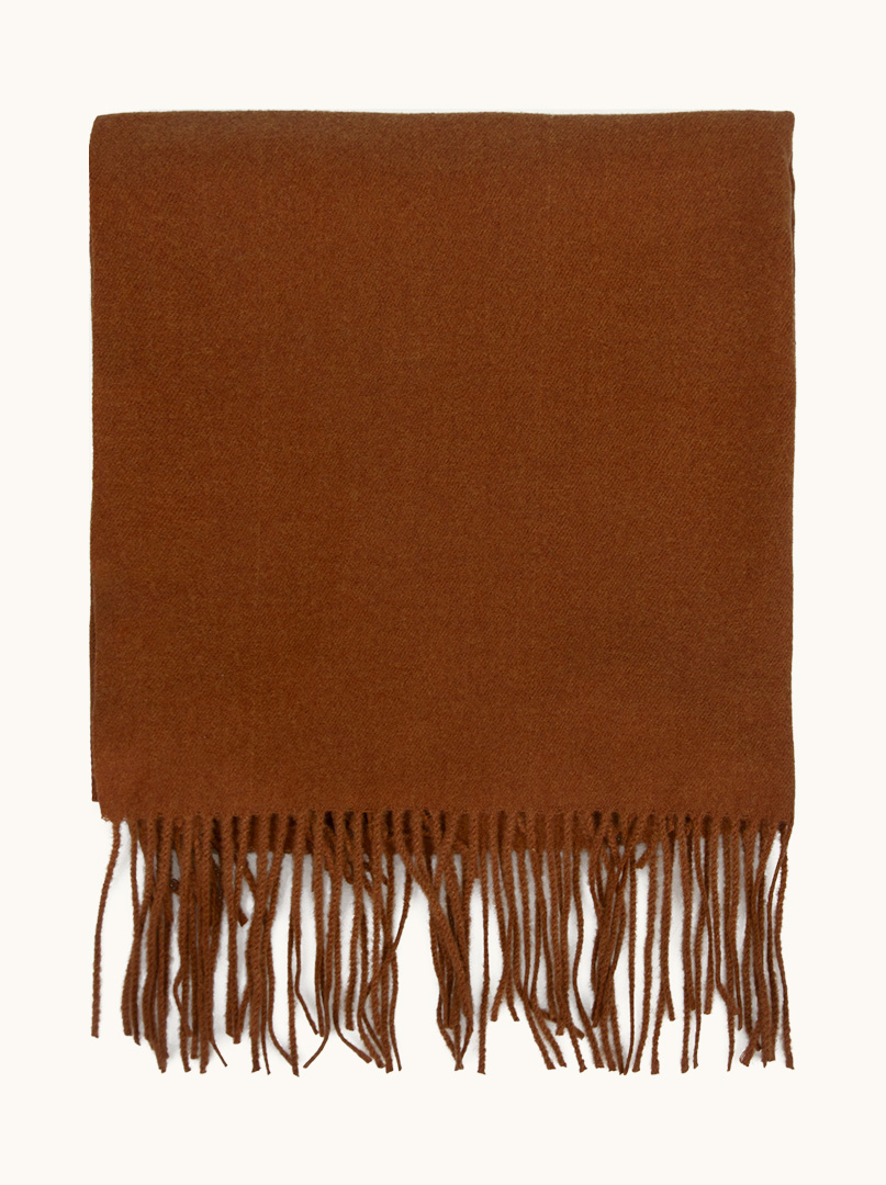 Brown scarf with tassels 70 cm x 180 cm image 3