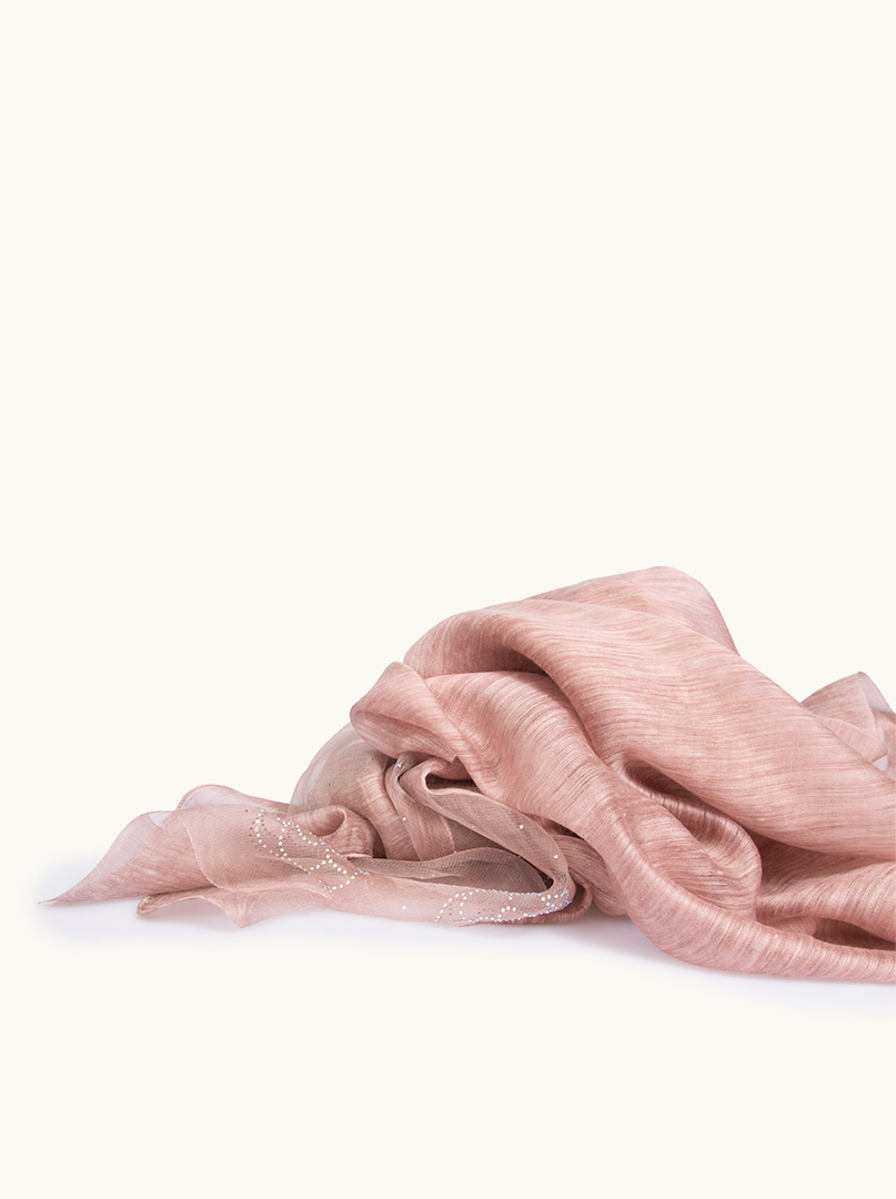 Evening silk scarf with decorative appliqué 90 cm x 180 cm image 3