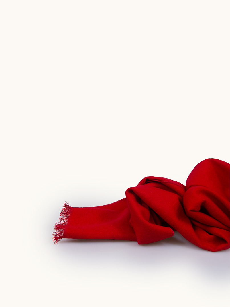 Red silk scarf 30 cm x 180 cm image 3