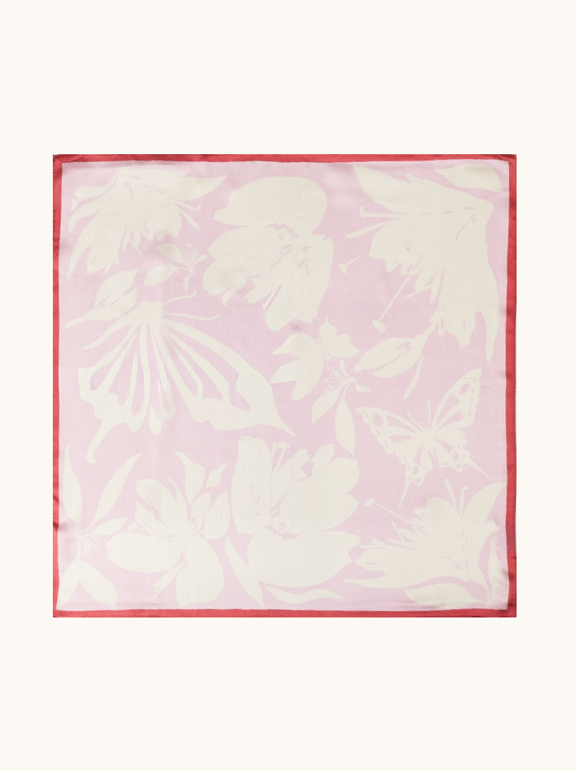 Small women's silk scarf with herringbone pattern, 53 cm x 53 cm image 2