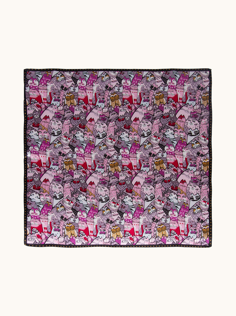 Cat silk gavroche 53cm x 53 cm image 2