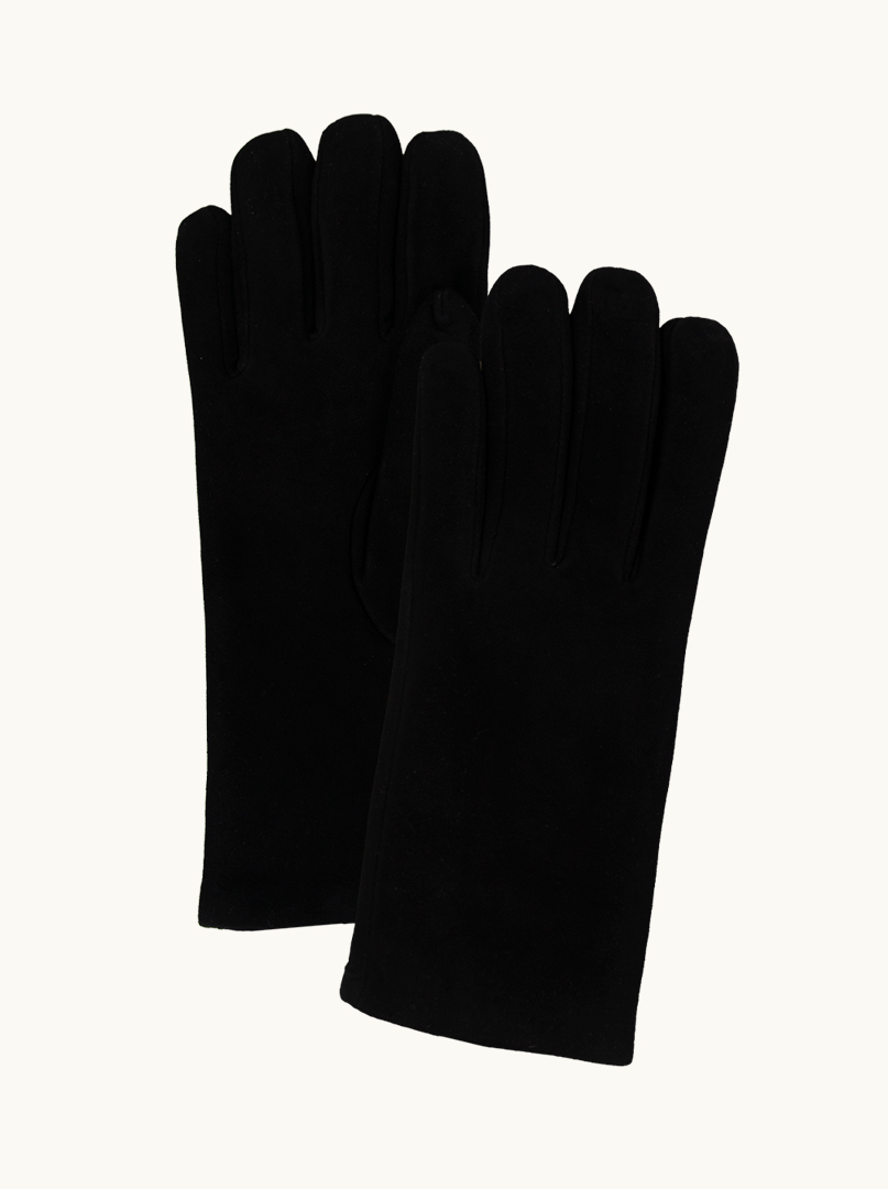 Black suede leather gloves classic image 1