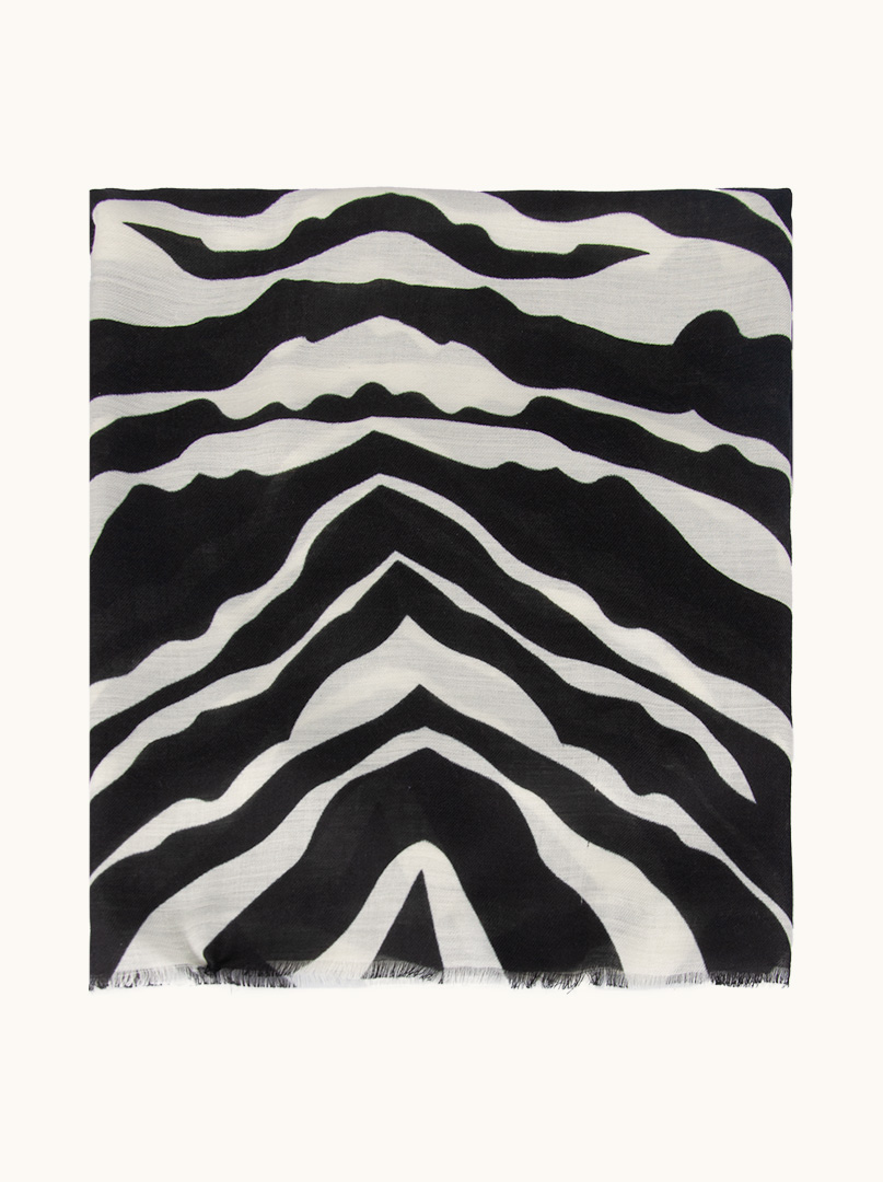 Scarf with zebra motif and orange accents image 2