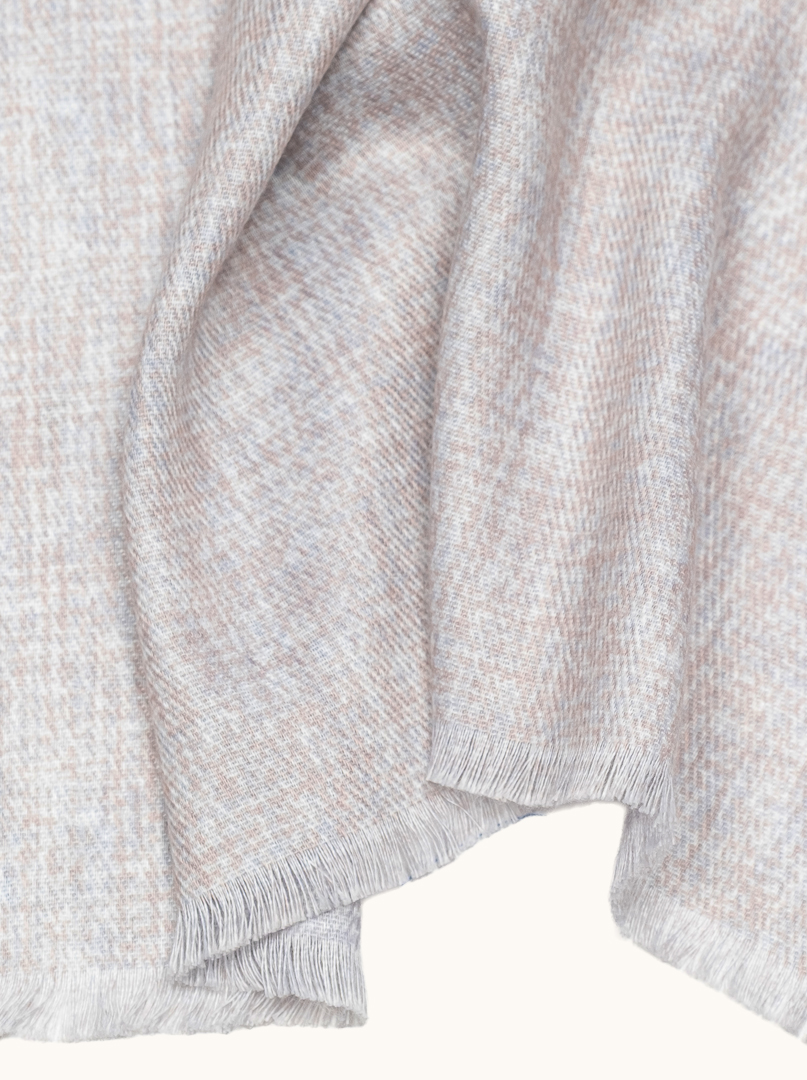 Wool scarf with viscose beige-grey 70cm x 190cm image 3