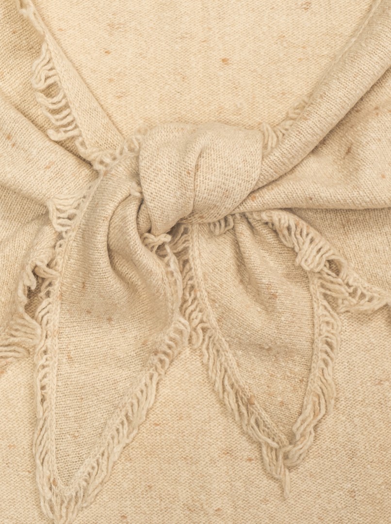 Wool shawl with tassels SABBIA PREMIUM wool 100%. image 2